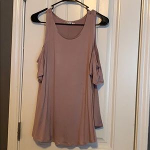 Pink open shoulder shirt